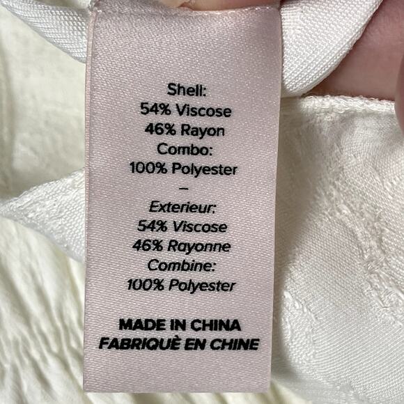 Cinq A Sept Theo Top Wrap Surplice V Neck Blouse Ivory Jacquard Small NWT - Picture 12 of 14